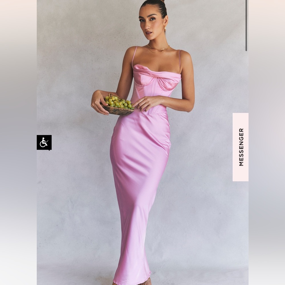 House of CB Charmaine pink corset maxi dress